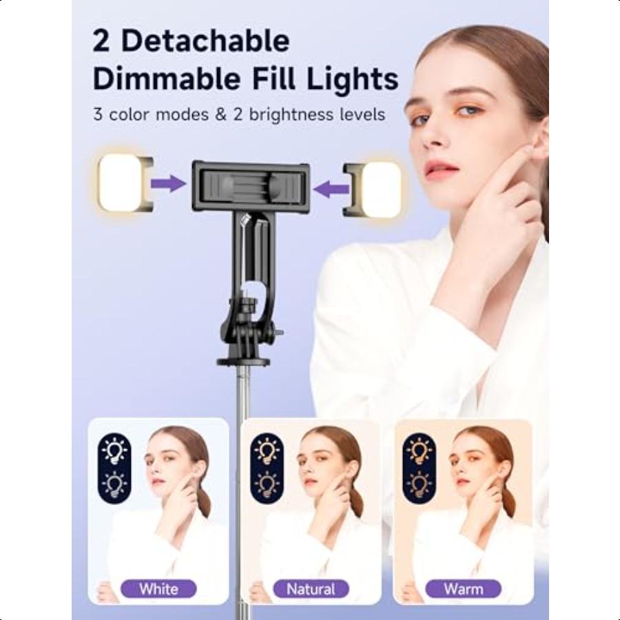 

53 Штатив-палка для селфи с подсветкой Выдвижная палка для селфи с пультом Портативная подставка-штатив для мобильного телефона «Все в 1» с держателем для телефона United States