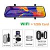 Pantalla Táctil de 10'' Coche Stream Media Dashcam DVR 1080P Lente Dual IPS Espejo Retrovisor Cámara de Salpicadero Visión Nocturna Grabadora de Vídeo