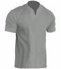 GMXIA Men's Fashion Casual Summer Spring Short Sleeve V-Neck Blouses & Shirts