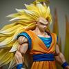 Dragon Ball Anime Infinite Super 3 Goku Bust PVC Action Figures Model Yellow Hair Goku Toys Collect Desktop Decoration Gift