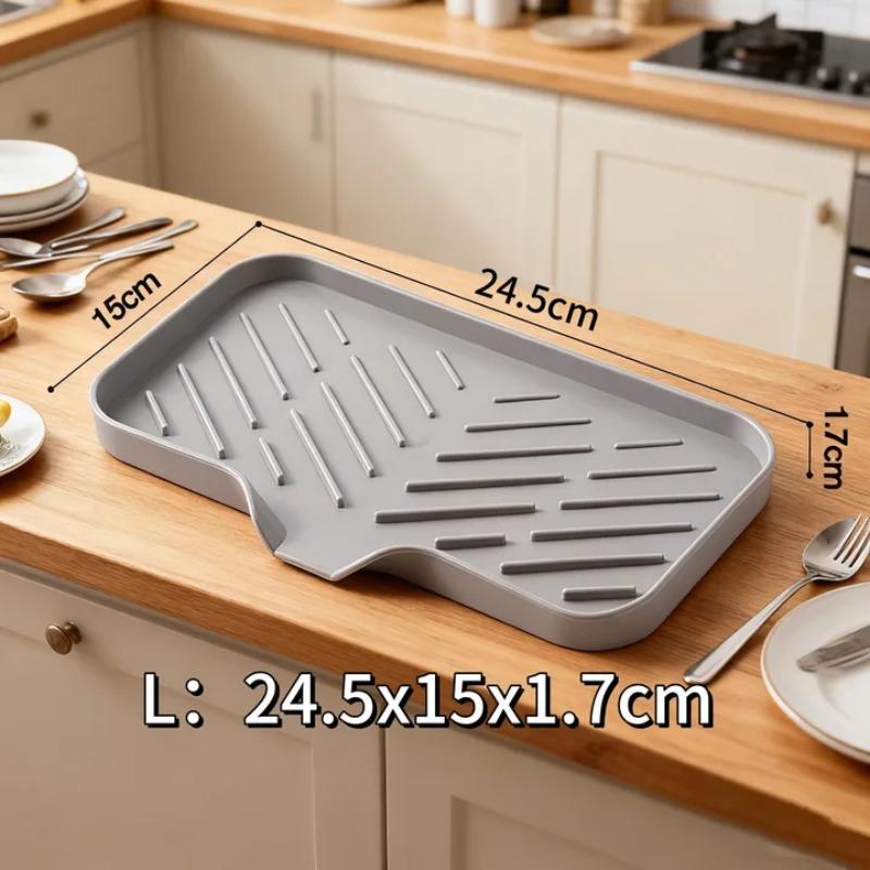 New Silicone Faucet Mat Kitchen Sink Tray Soap Dispenser Sponge Drain Pad Sink SplashDrying Mat Countertop Storage Tray SoapTray