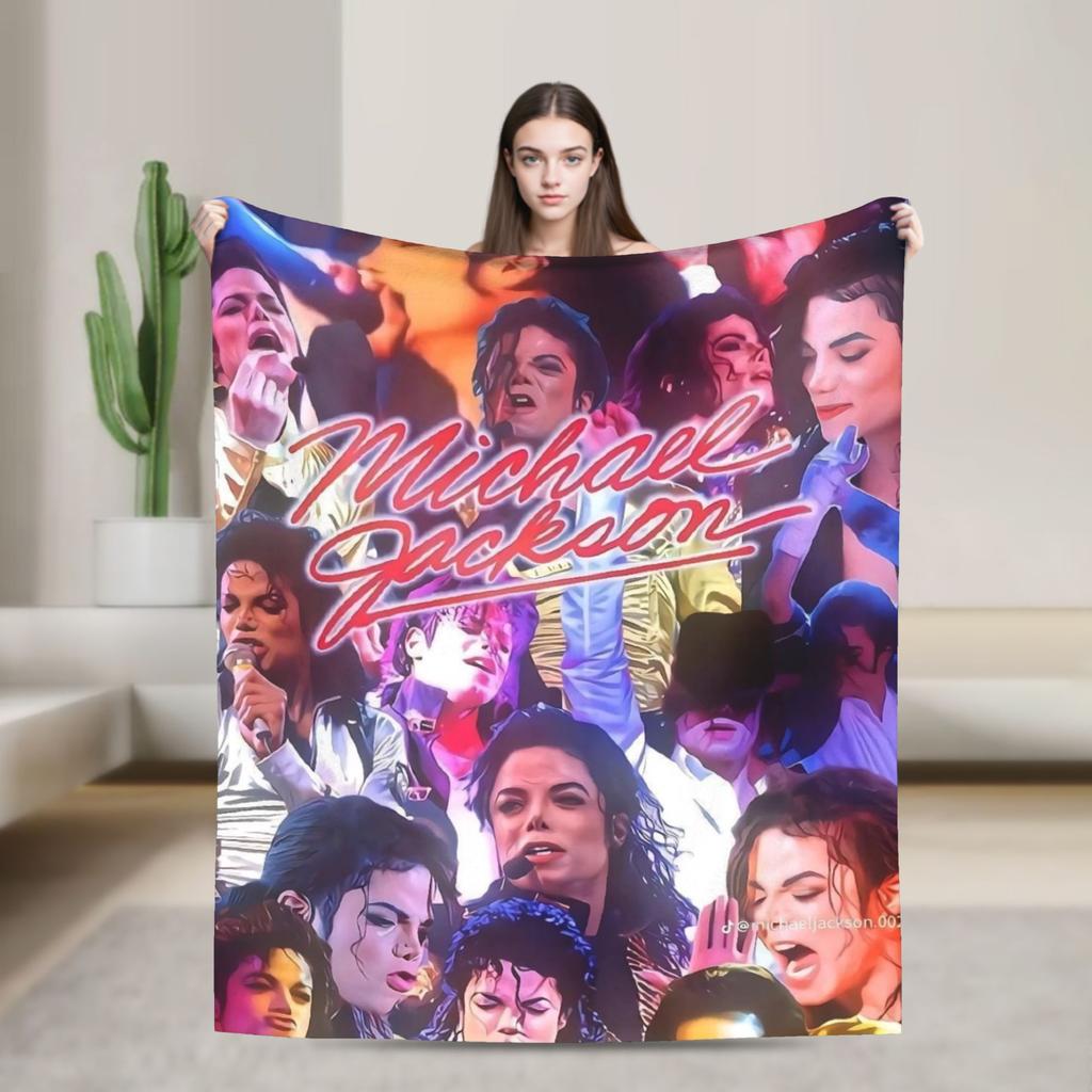 MJ King Of Pop Michael J-jackson Super Soft Blanket Plush Bedding Throws Funny Couch Chair Flannel Bedspread Sofa Bed Cover