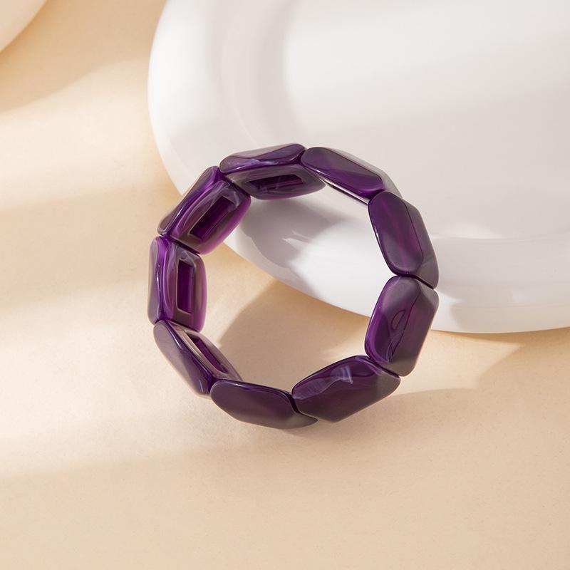 Color Smudged Acrylic Splicing Beaded Elastic Bracelet Exaggerated Bracelet Personalized High-End Jewelry