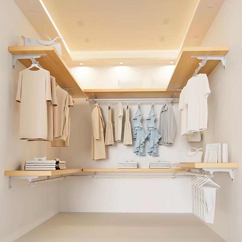 2-Pack Heavy-Duty Cold-Rolled Steel Triangle Brackets, Industrial Wall-Mounted Support for Coat Rack, TV Stand & Storage Display