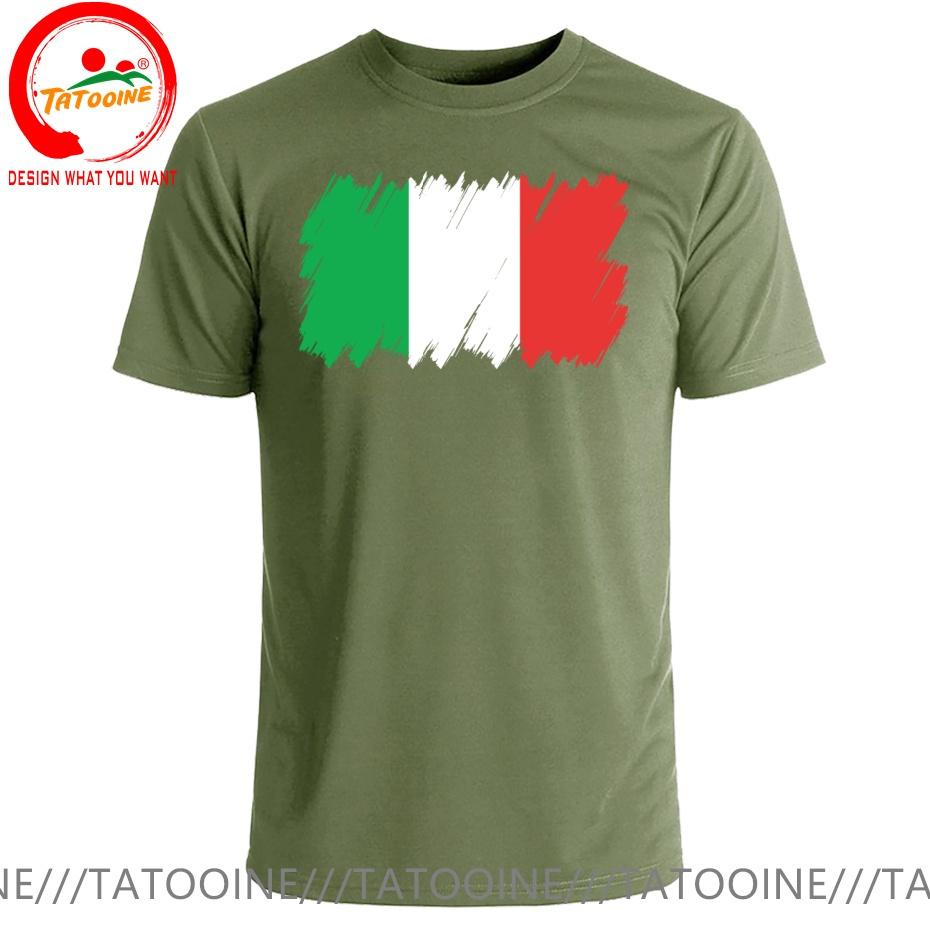Funny Design Italy Flag Italian Brush National Flag Sred Doublet Unisex Fashion Trendy Casual Clothing Stylish Tops Tee Shirt Leis
