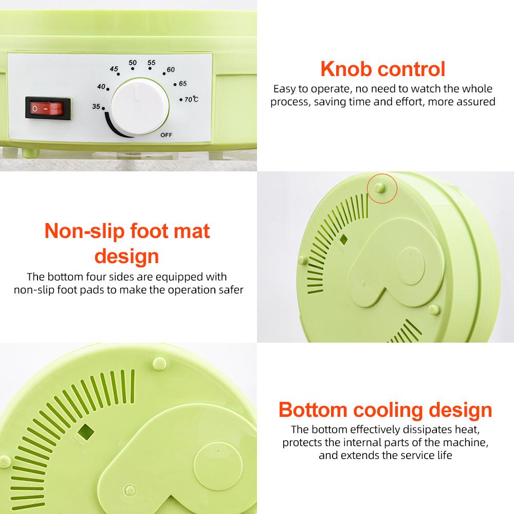 Large Capacity Dehydrators for Food and Jerky with 5 Drying Racks 350W 35-70 Celsius Fruit Dehydrator with