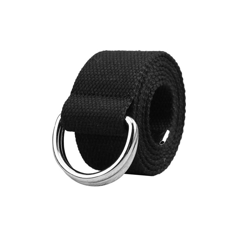 1Pc Nylon/Alloy Casual Solid Color Fashion Double D-ring Buckle Wide Belt Men/Women Jeans