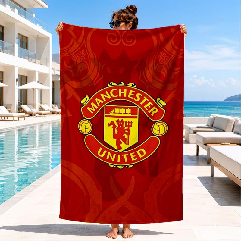 Manchester United Wappen Strandtuch, Schnelltrocknend, Pflegeleicht, Geeignet für Fitness und Strandurlaub, Sport-Essential