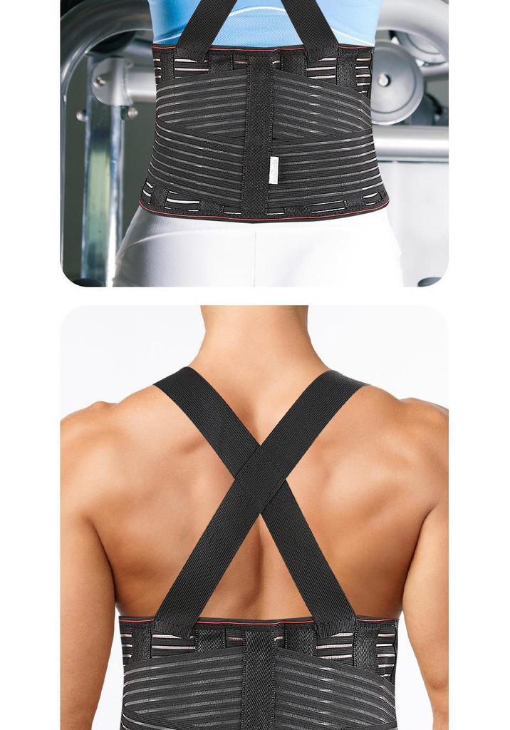 Atmungsaktiver Lendenwirbelstützgürtel mit Aluminiumplatte für Damen und Herren - Fitness- und Sport-Rückenschutz