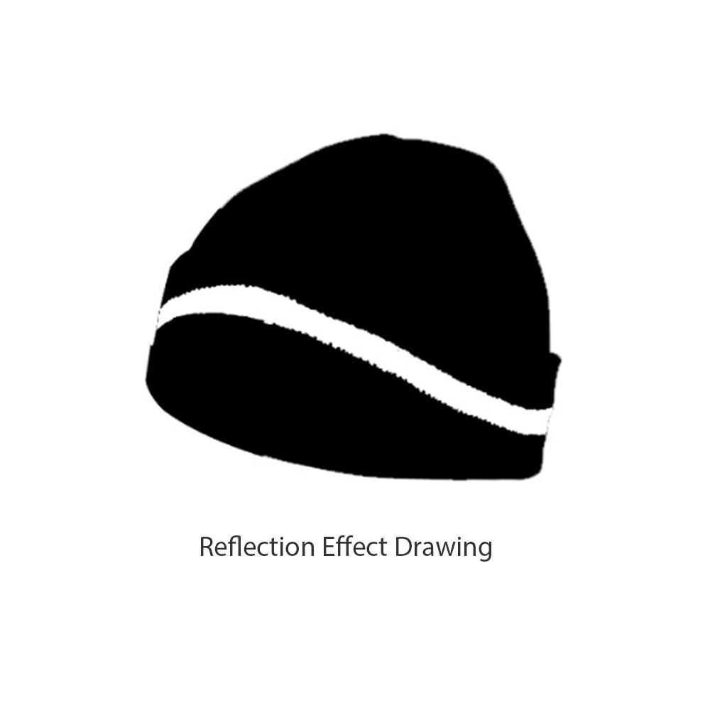 Reflective Safety Cap Autumn and Winter Knitting Yarn No Brim with Reflective Stripe Adult Windproof Cold Insulation Outdoor Work High Visibility