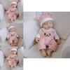 Silicone 12in Solid Pink Bear Simulated Toy Doll With Realistic Design For Kids Christmas Gift