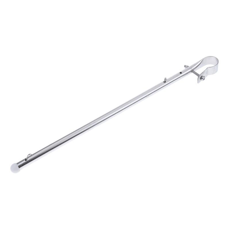 Stainless Steel Marine Yacht Kayaking Diving 16'' Rail Mount Flag Pole - Silver Surface polishing glossy and lustrous