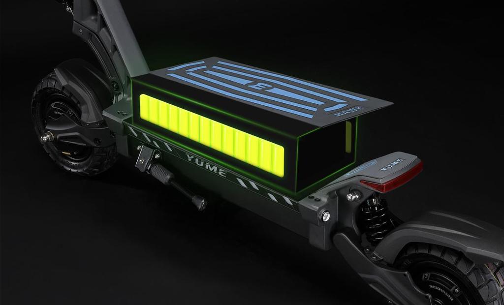 YUME HAWK Electric Scooter  1200W*2 Motor 60V22.5Ah Battery 10x3.15" All-terrain Tires70km/h Max Speed 70km Max range