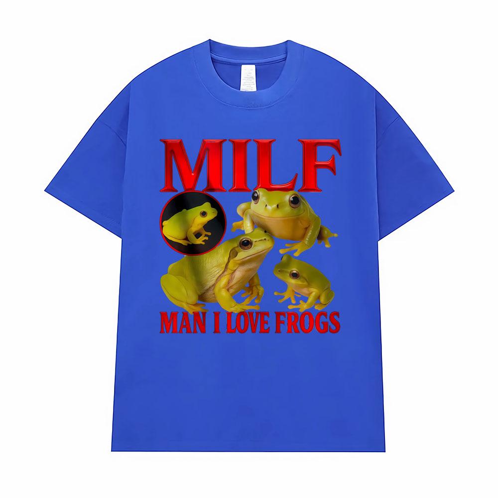 Funny I Love Frogs Gift Meme Lover Printed Tshirt Men Women Vintage Toad Y2K Fun Classic T Shirts 100% Cotton T-shirt Streetwear