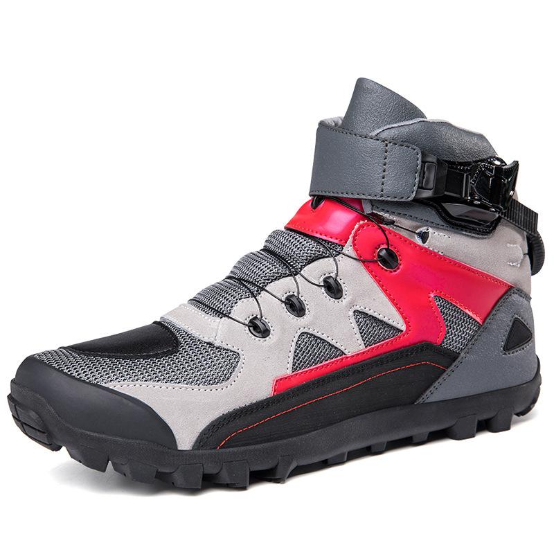 

Новая мотоциклетная обувь для тренировок на открытом воздухе, мотоциклетная обувь для пар, велосипедная обувь, велосипедная обувь 47 чёрный/красный