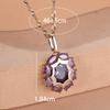 Luxury Oval Purple Zircon Pendant Necklace for Women Gold Color Exquisite Party Jewelry