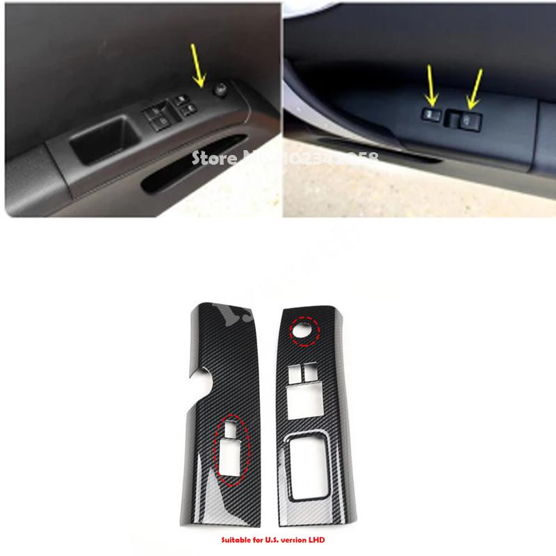LHD RHD For Nissan 350Z Z33 2003-2006 ABS Carbonfiber Front Door Window Lifter Control Glass Switch Armrest Panel Cover Sticker