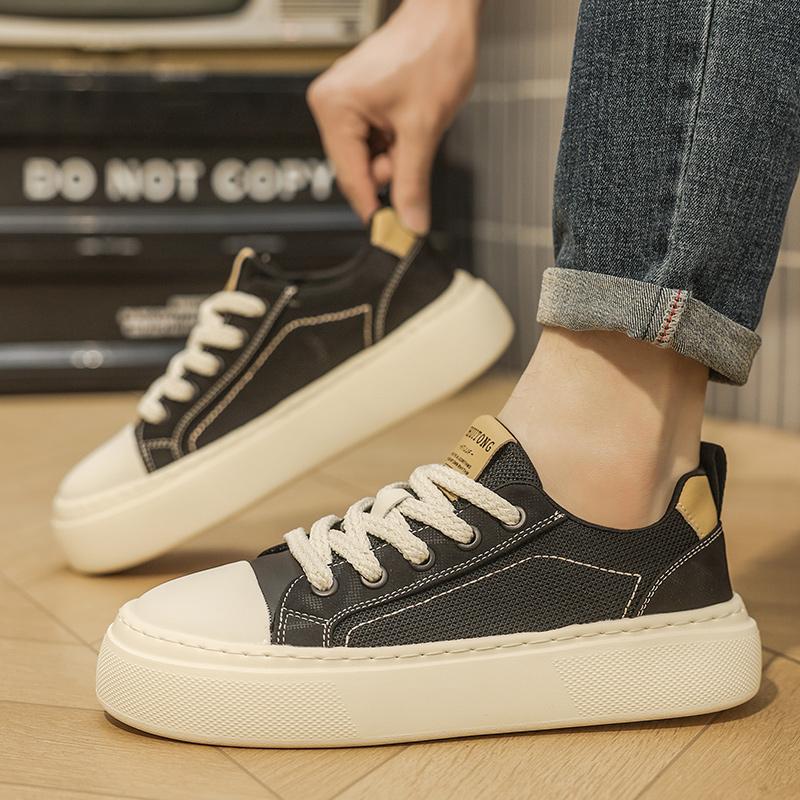 Summer board shoes High quality trendy men's styles Party Outdoor leisure street Comfortable walking Black Hot selling