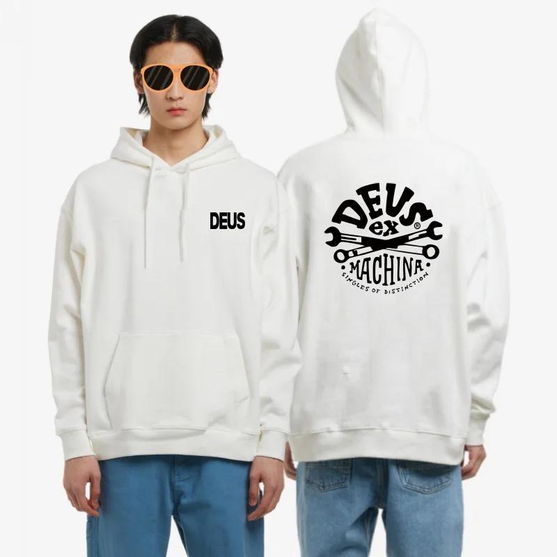 Men And Women Sweatshirt Letter Print Hooded DEUS EX MACHINA Pullovers Korean Fashion Loose Casual Hoodies Pullover Clothing BMX