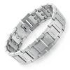 Mens Titanium Steel Geometric Bracelet With Magnetic Clasp Stylish Minimalist Wristband Daily Wear