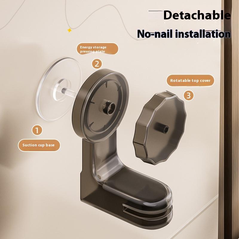 Adjustable No Drill Towel Rac Strongest Suction Cup 360 Rotate Bathroom Storage Space Saving Telescopic Rod Easy Install