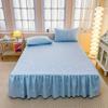 Soft Bed Skirt Printed Bed Cover with Rufffles Simple Style Mattress Protector falda de cama Lace Bed Sheets (No Pillowcase)