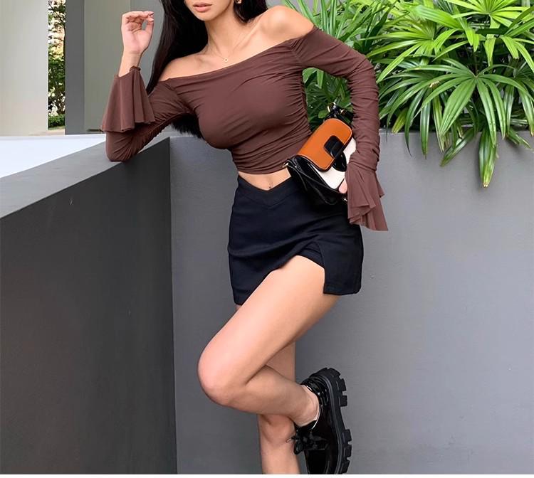 Women's Black Skirt: 2025 Spring/Summer Sexy Slit Suit, Anti-Exposure, Pure Desire Short Hip Skirt