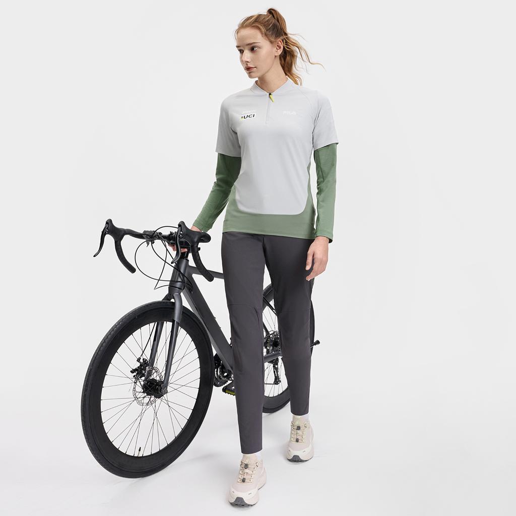 New FILA CYCLING T Shirt Women's Nihil Gray A11W518103F-GY