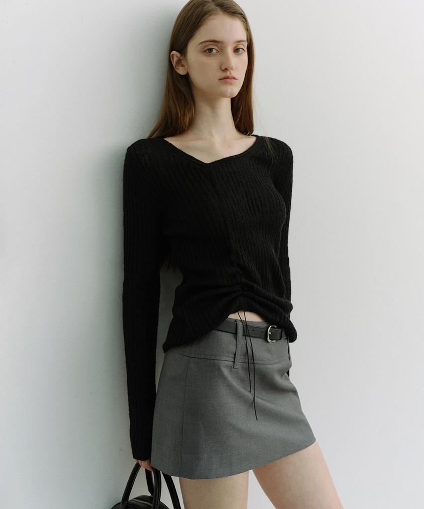 Deonseuteu 2-Way Shirring Knit Top_Udsw6A204_Black