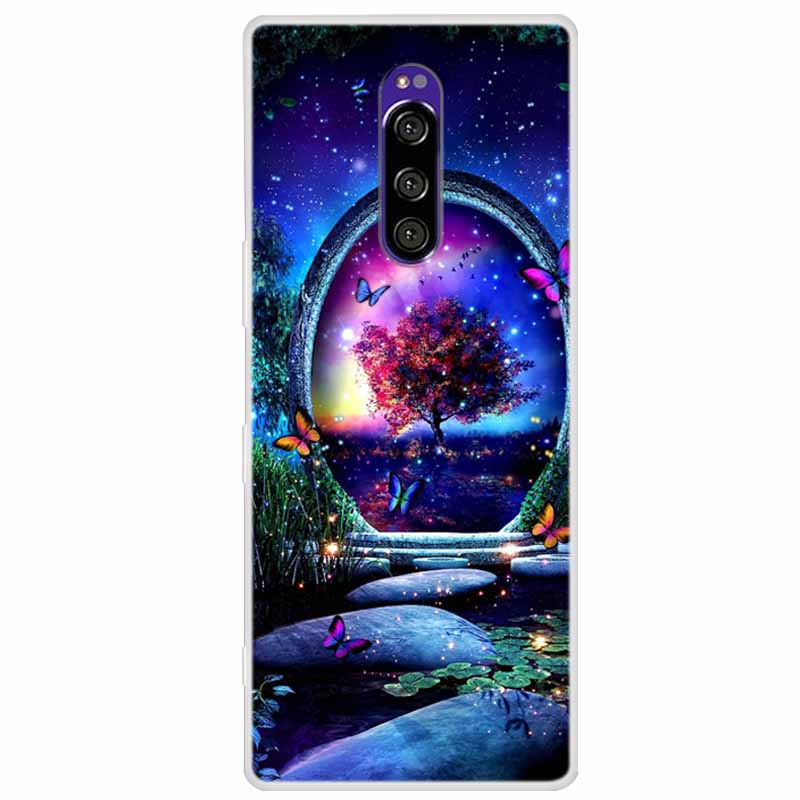 Funda de Silicona Suave para Sony Xperia 1 Funda Moda Transparente Fundas de Teléfono Tigre para Sony Xperia1 XZ4 SO-03L SOV40 J8110 Coque Parachoques
