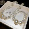 French Retro Pearl Necklace, Earrings, and Bracelet Set for Women - Elegant and Versatile