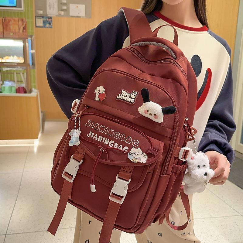 Schoolbag Children Elementary School Girls Junior High School Students High Value Large Capacity Letter Backpack