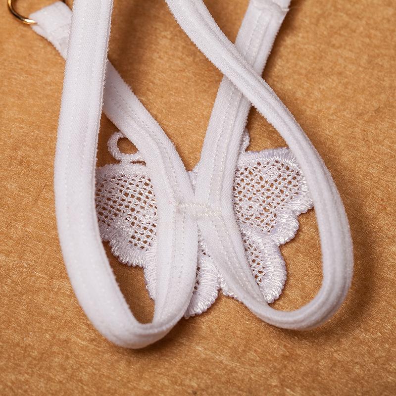 Transparent Women's Panties Sweet Underwear Open Crotch Thongs Embroidery Sexy Lingerie Adjustable G-Strings T-Back