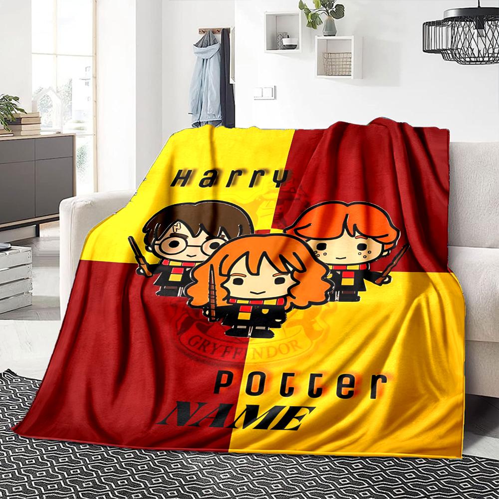 Custom Name Harry Potter Adventure blanket for Couch & Bed, Plush Cozy Fuzzy Blanket Super Soft & Warm Blankets for Fall and Winter. 090879