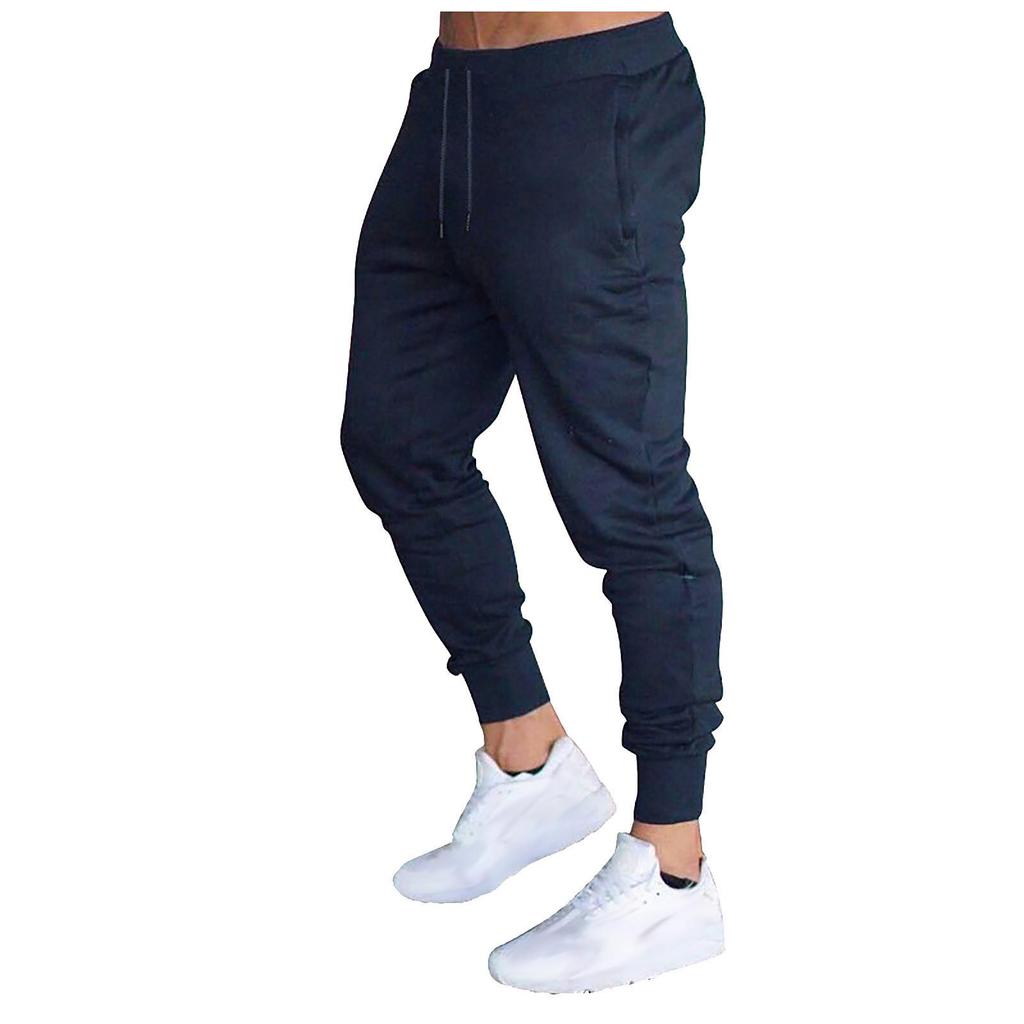 Men's Running Trousers Multi-pocket  Small Feet Slim Tooling Casual Trousers