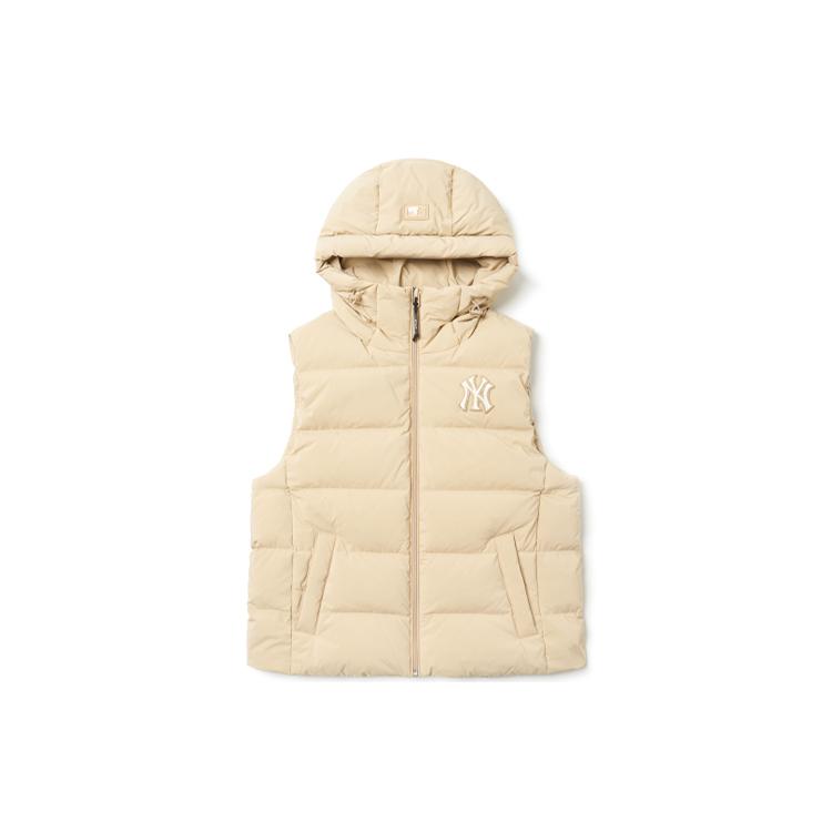 MLB Down Vests Unisex Beige Hooded Moderate Other 3ADVL0116-50SAS S
