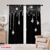 Flat Printing Shiny Silvery Water Drops Print Curtains Bedroom Office Kitchen Living Room Study Home Decor Curtain Set Of 2 Made Polyester Washable