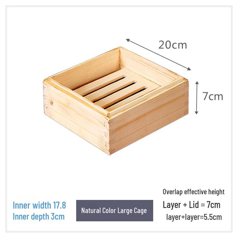 Cedar Wood Dim Sum Steamer Basket - Square Xiaolongbao & Rice Rack for Cantonese Tea