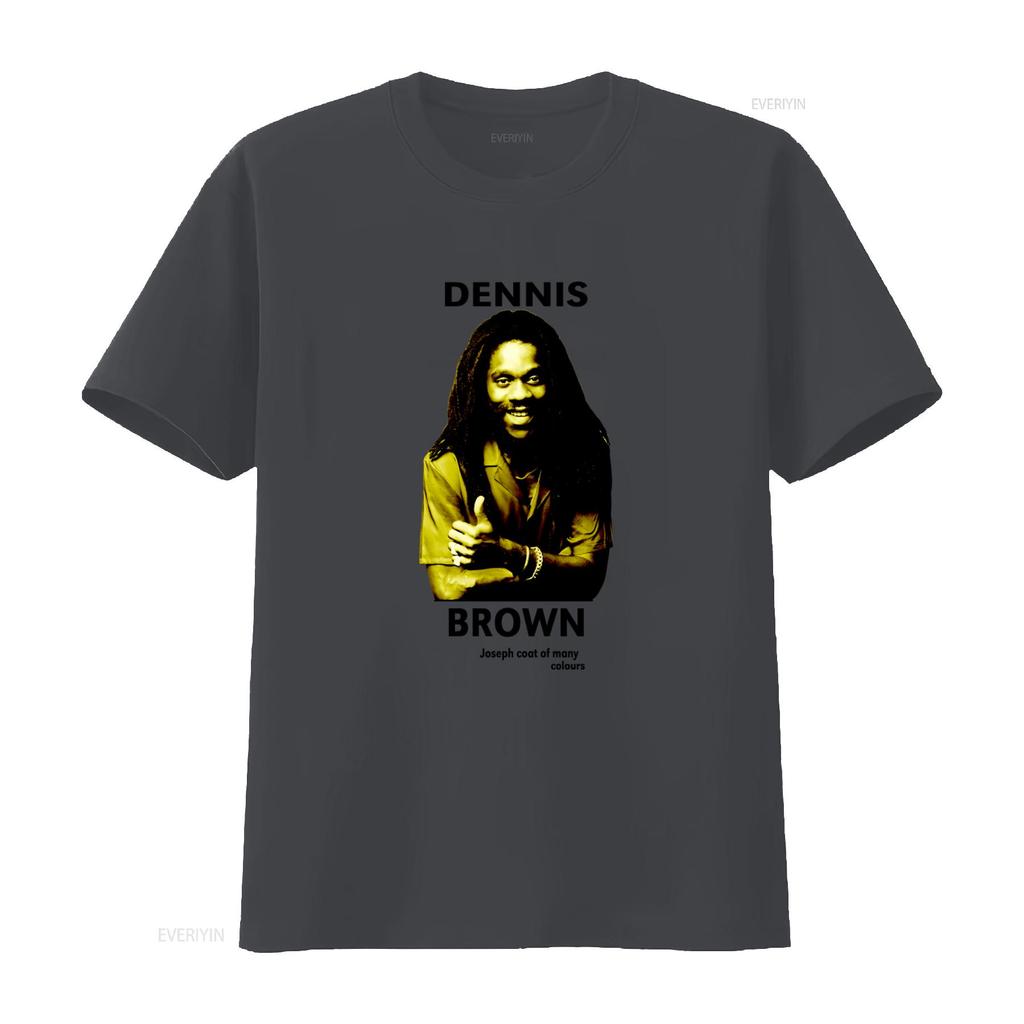 1980s Dennis Brown Josephs Coat of Many Colours Album T shirt Retro Music Fan vintage Washed Casual graphic Versatile Unisex