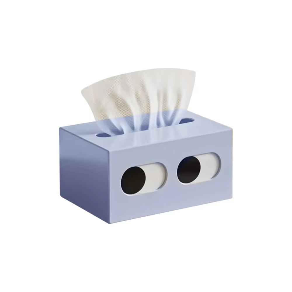 Rectangle Shape Cartoon Tissue Box Big Eyes Decorative Facial Tissue Dispenser Smooth Funny Expression Napkin Container