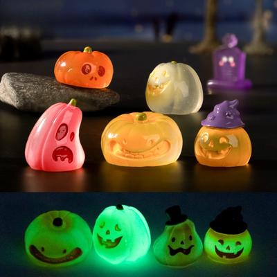 Mikrokrajina Svítící Halloweenský Dýňový Démon Dekorativní Doplňky Mini Ozdoby do Aut