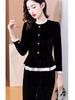 Women's Velvet Stand Collar Top – Elegant Slimming Long Sleeve for Autumn/Winter 2026