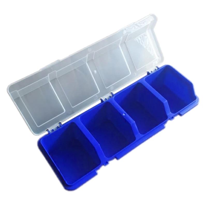 

Plastic Tools Storage Box Bevel Connection with Cover Parts Screw Hardware Accessories Toolbox Case Components Sorting Tool синій