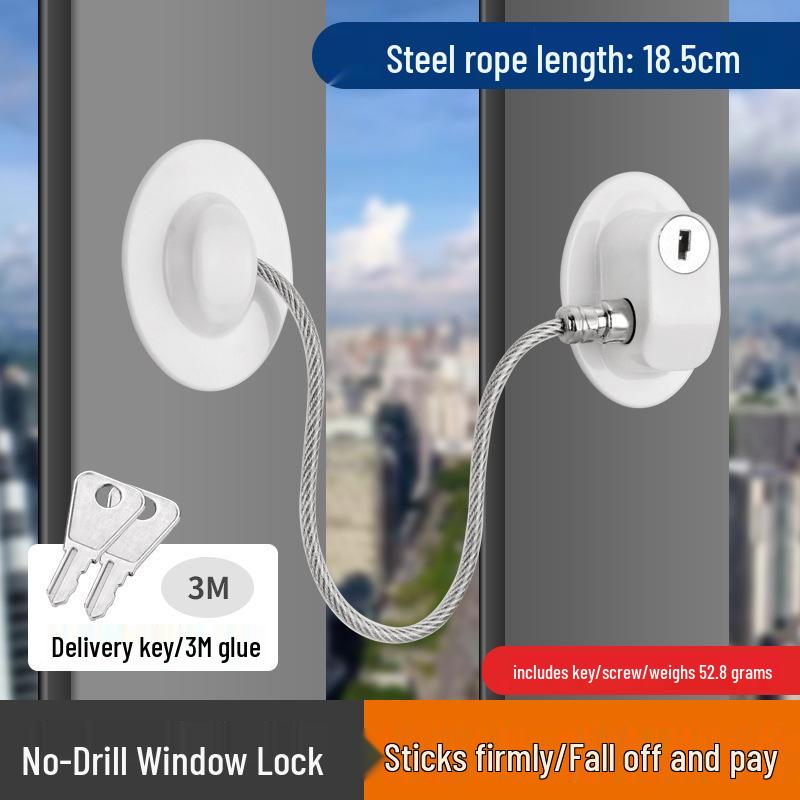 Window Safety Lock Chain: Ventilation, Anti-Theft, In/Out Opening, Child Secure.
