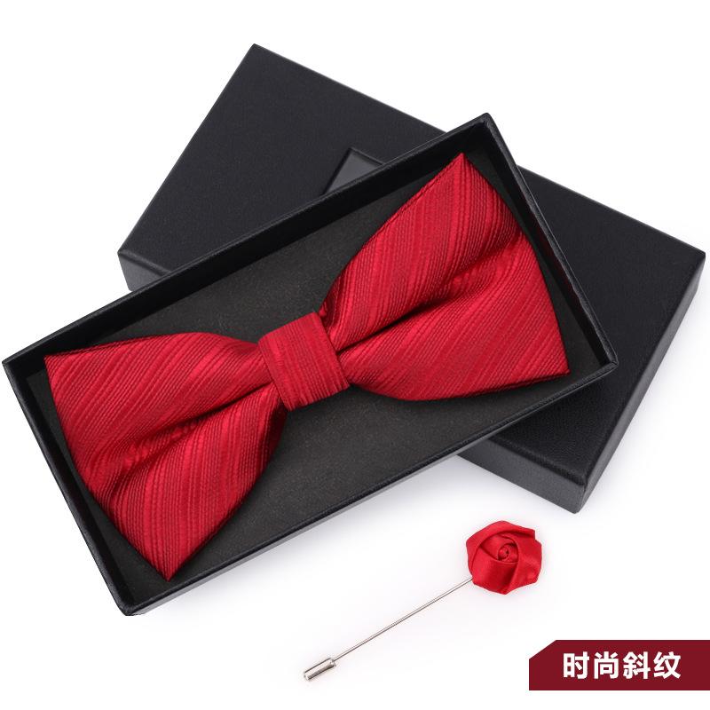 Bow Tie Men'S Wedding Groom Best Man Red Suit Shirt British Brothers Korean Bow Women'S Gift Box
