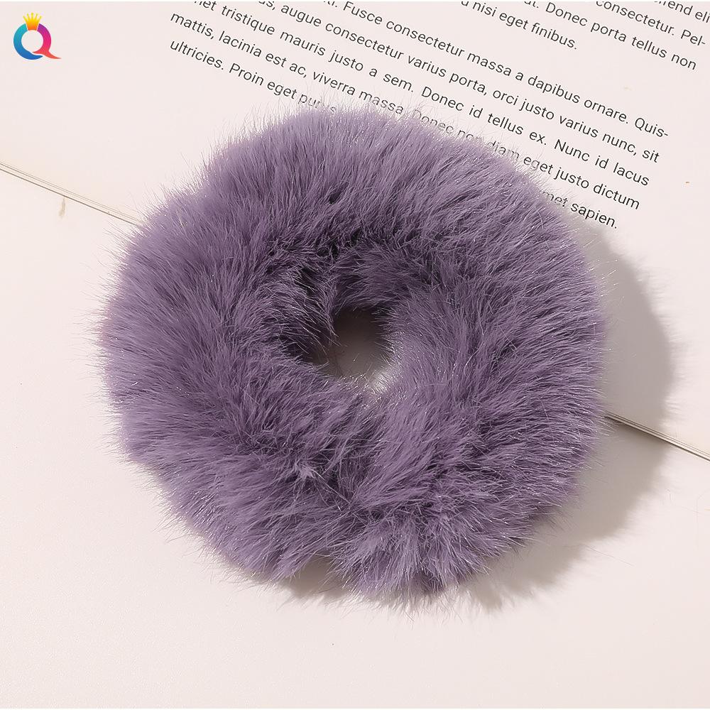 Herbst und Winter Weiche Bindekopf Imitation Kaninchenhaar Dickdarm Haarband Niedlich Flauschig Dickdarm Haaraccessoires