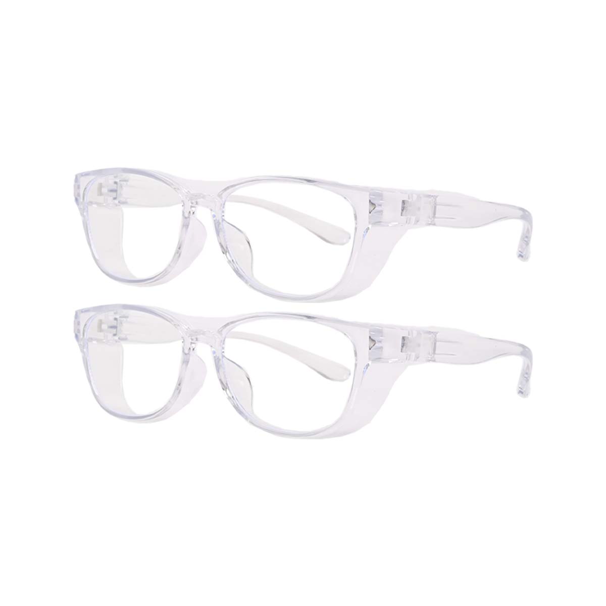 

2PCS Clear Safety Glasses Women Square Anti Fog Blue Light Blocking Glasses Scratch Resistant Work Glass For Men & Nurse