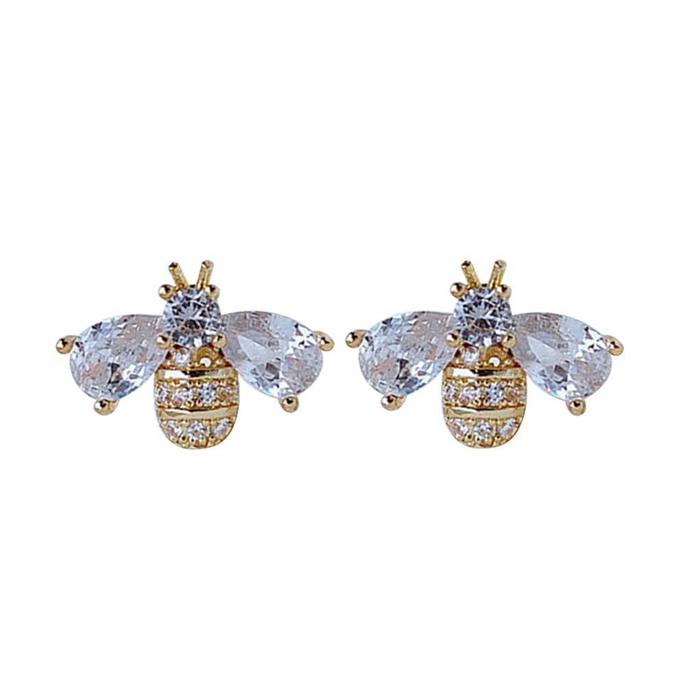 Bee Stud Earrings Honey Bees Studs Earrings Handmade Jewelry Pushback Closure Earrings Minimalist Fashionable Gift for