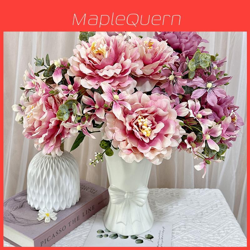 Silk Flower Wedding Handheld Bouquet With Petal Arrangement For Home Decor And Photography Props