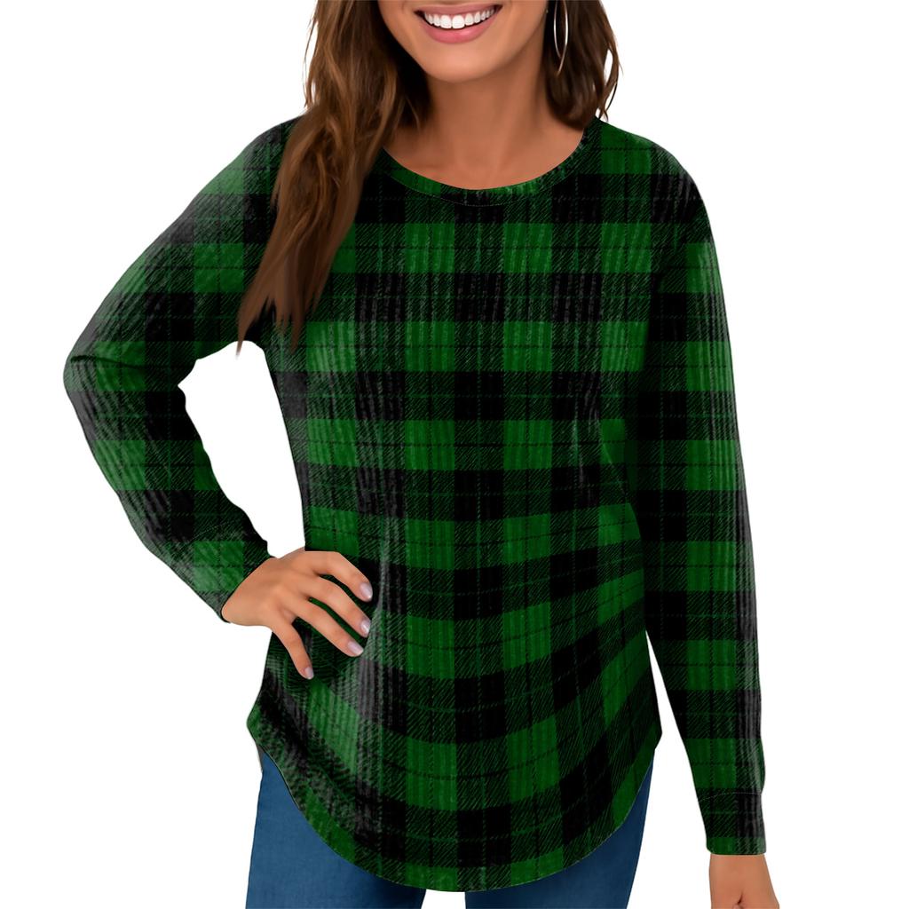 Women's Fashion  Loose Long Sleeve Round Neck Casual Top